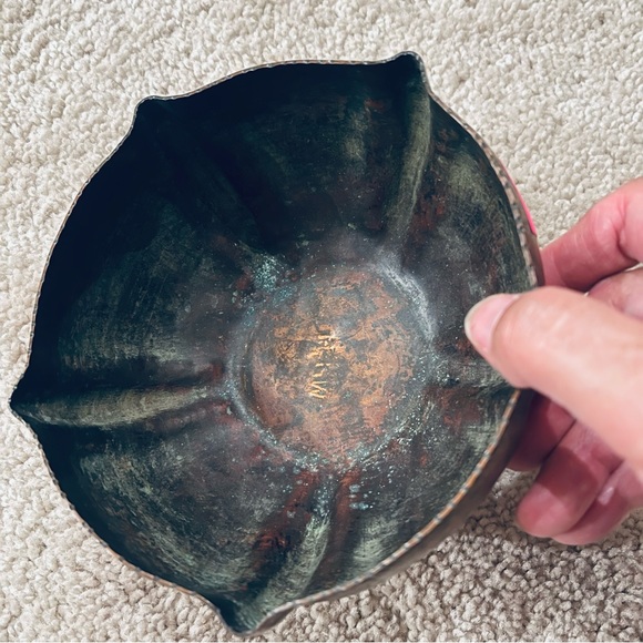 Vintage Solid copper Bowl Hand Wright